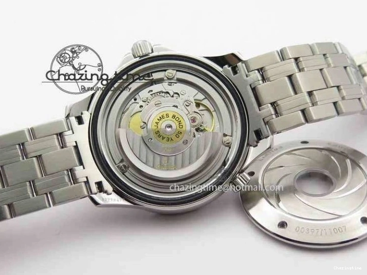 1228 Seamaster 300M 007 SS MK 1:1 Best Edition Black 007 Dial Ceramic Bezel On SS Bracelet A EasyCare 8178